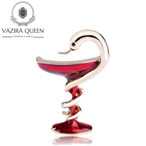 VQ Snake Trophy Cup Brooch - Picture 1 of 6